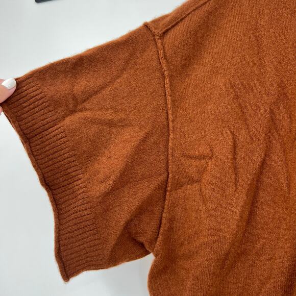 Anthropologie The Goldie Crew-Neck Cashmere Sweater Copper brown plus size 2X - Picture 3 of 9
